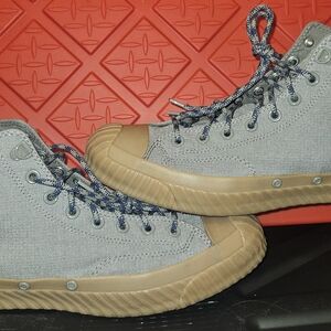 Gray High-Top Sneakers. Great Casual Shoe.